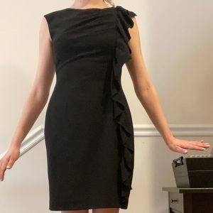 Black Calvin Klein Dress with accent ruffle